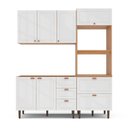 Ver imagem 2 de Cozinha Pérola Modulada 3 Peças Yescasa Branco/Freijó