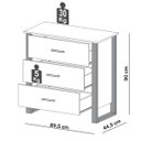 Ver imagem 3 de Cômoda 3 Gavetas 100% Mdf Freijo/preto Fosco F38 – Dalla Costa