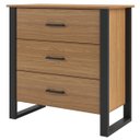 Ver imagem 2 de Cômoda 3 Gavetas 100% Mdf Freijo/preto Fosco F38 – Dalla Costa