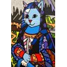 Romero Britto Mona Lisa Cat Quadro Parede - 3