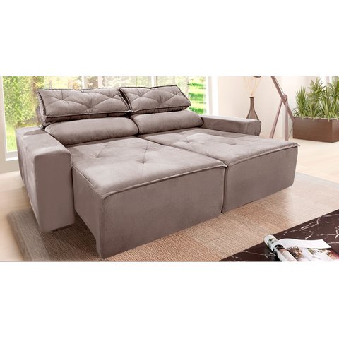 Sofá 2 Lugares Retrátil 1,50m com Molas – Estofado Slim e Confortável
