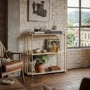 Ver imagem 1 de Aparador Estilo Industrial Estante Decorativa Moderna para Sala de Estar Orla Bege/Areia
