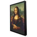 Ver imagem 1 de Quadro Decorativo Caixa Alta com Vidro Mona Lisa - Leonardo da Vinci TaColado Moldura Preta 90 x 60c