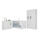 Ver imagem 2 de Quarto de Bebê Completo com Berço Americano 3 em 1 Doçura Multimóveis Mp4654 Branco
