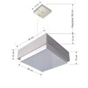 Ver imagem 2 de Lustre para Sala de Jantar Vivare Md-4402 Cúpula em Tecido 40x40cm Cor Rustico-cinza Bivolt