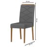 Cadeira para Mesa de Jantar Caroline Kit 2 Peças Ype Veludo Cinza – New Ceval - 2