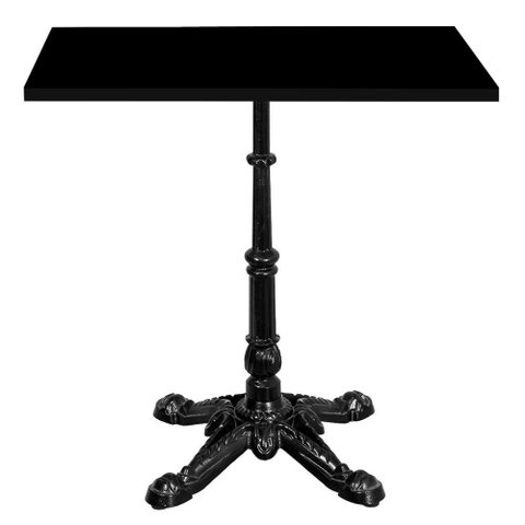 Base de Mesa Apus em Ferro Preto 75 Cm (alt) Tampo Mdp Quadrado Preto 60 Cm (larg) X 2,5cm (alt)