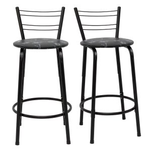 Kit 2 Banquetas para Bancada Flórida Preta 60cm Cozinha Gourmet Balcão Ilha Piscina Área de Lazer