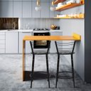 Ver imagem 6 de Kit 2 Banquetas para Bancada Flórida Preta 60cm Cozinha Gourmet Balcão Ilha Piscina Área de Lazer