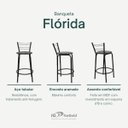 Ver imagem 3 de Kit 2 Banquetas para Bancada Flórida Preta 60cm Cozinha Gourmet Balcão Ilha Piscina Área de Lazer