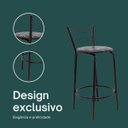 Ver imagem 4 de Kit 2 Banquetas para Bancada Flórida Preta 60cm Cozinha Gourmet Balcão Ilha Piscina Área de Lazer