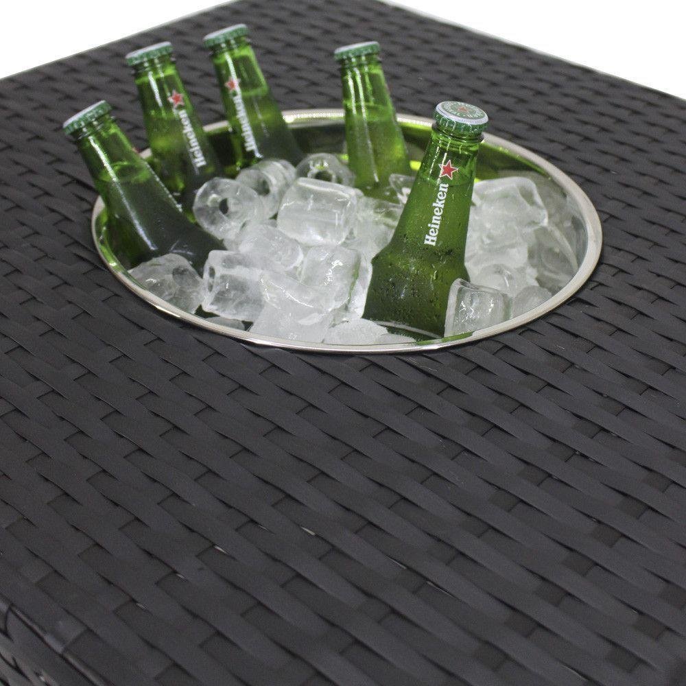 Mesa Grécia em Alumínio com Balde P- Bebidas Trama Original Preto - 2