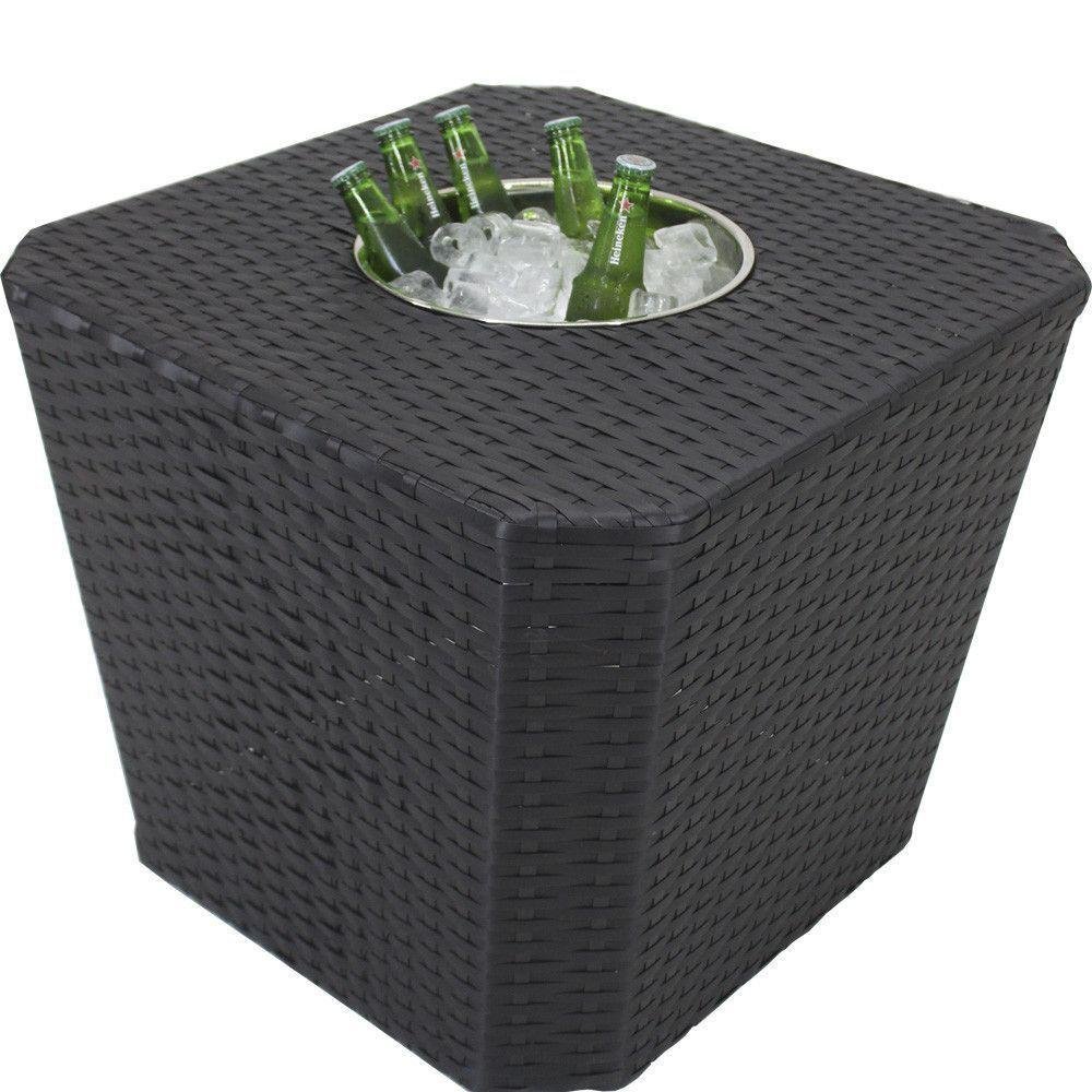 Mesa Grécia em Alumínio com Balde P- Bebidas Trama Original Preto - 1