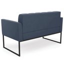Ver imagem 7 de Sofá Namoradeira Base Industrial Preto Ana Suede Azul Marinho - Ibiza