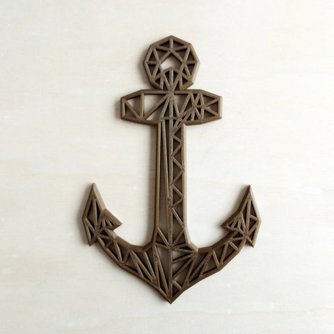 Quadro / Quadrinho Âncora 28cm - Marinheiro, Decoração:Bronze