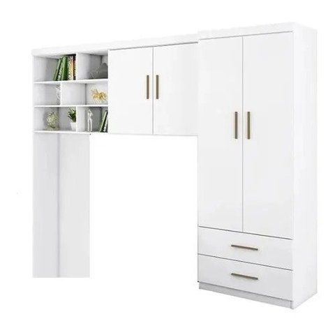 Jogo de Quarto Chiara 2 Peças Guarda Roupa e Módulo Aéreo Branco - Phoenix Baby