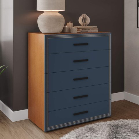 Cômoda Organizadora 90cm com 5 Gavetas 240831 Linha Valência Politorno