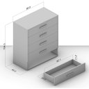 Ver imagem 3 de Cômoda Organizadora 90cm com 5 Gavetas 240831 Linha Valência Politorno