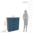 Ver imagem 2 de Cômoda Organizadora 90cm com 5 Gavetas 240831 Linha Valência Politorno