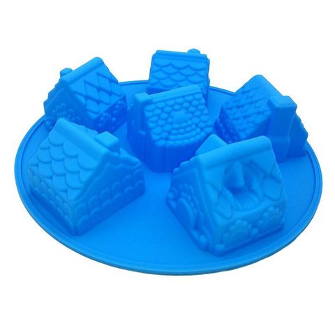 Forma de Bolo Doce 3d Sweet Treats, Mini Casas, Silicone, Ferramentas de Cozimento