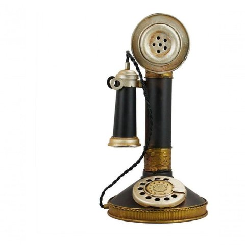 Telefone de Disco 26x13x13cm Estilo Retrô - Vintage