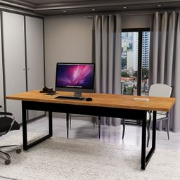 Mesa Industrial 190x80 com Pés de Ferro e Tampo 100% Mdf - Ideal para Sala de Reunião ou Mesa do Dir - 2