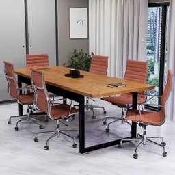 Mesa Industrial 190x80 com Pés de Ferro e Tampo 100% Mdf - Ideal para Sala de Reunião ou Mesa do Dir - 1