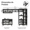 Ver imagem 3 de Armário de Cozinha Completa 300 Cm Preto Nice Madesa 08 Preto