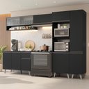 Ver imagem 1 de Armário de Cozinha Completa 300 Cm Preto Nice Madesa 08 Preto