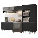 Ver imagem 2 de Armário de Cozinha Completa 300 Cm Preto Nice Madesa 08 Preto