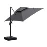 Ombrelone Lateral com Base 150 Lt Hdpe Tulum Rivatti 300 Cm (larg) Alumínio Capa Poliéster Grafite - 3