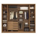 Ver imagem 3 de Guarda Roupa Casal 4 Portas com Espelho e 4 Gavetas Laredo - Amêndola/nude Prime Tx