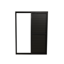 Ver imagem 2 de Porta Balcão 3 Folhas Aluminio Preto com Fechadura 2,10x1,20 Linha 25