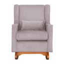 Ver imagem 2 de Poltrona Decorativa Aurora Balanço Vovo Veludo Rose - Fm