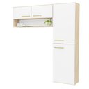 Ver imagem 2 de Conjunto Cozinha com Armário Aéreo e Paneleiro Suspenso Aura Branco/Dubai