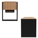 Ver imagem 5 de Mesa Escrivaninha para Escritório com 2 Nichos Estilo Industrial Me4182 Tecnomobili Amêndoa/preto