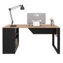 Ver imagem 7 de Mesa Escrivaninha para Escritório com 2 Nichos Estilo Industrial Me4182 Tecnomobili Amêndoa/preto