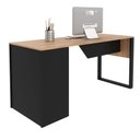 Ver mais imagens de Mesa Escrivaninha para Escritório com 2 Nichos Estilo Industrial Me4182 Tecnomobili Amêndoa/preto