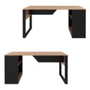 Ver imagem 6 de Mesa Escrivaninha para Escritório com 2 Nichos Estilo Industrial Me4182 Tecnomobili Amêndoa/preto