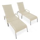 Ver imagem 1 de Kit 2 Espreguiçadeiras Reclinável Alumínio Madrid Fendi