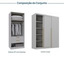 Ver imagem 4 de Guarda-Roupa Planejado de Canto 2 Peças 4 Portas com 2 Portas de Correr Jade CabeCasa MadeiraOriginals Cinza/Urbano