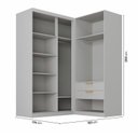 Ver imagem 3 de Guarda-Roupa Planejado de Canto 2 Peças 4 Portas com 2 Portas de Correr Jade CabeCasa MadeiraOriginals Cinza/Urbano