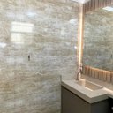 Ver imagem 2 de Papel de Parede Mármore Travertino Bege Ultra Brilhante Vinil Adesivo Impermeável Pia Box Piso 2mts