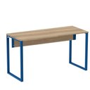 Ver imagem 1 de Mesa Escritório P25 Tub Pandin 170 Cm (larg) X 70 Cm (prof) Tampo Mdp Noce Pé Aço Tubular Azul