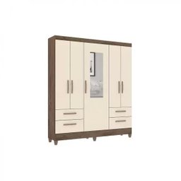 ROUPEIRO ATUALLE 5P 4G VITORIA C/ ESPELHO CANELATO RUSTICO NATURA OFF WHITE SV - 1