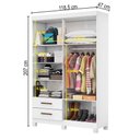 Ver imagem 4 de Guarda-roupa Solteiro Solo 4 Portas 2 Gavetas com Pés e Espelho Branco - Pnr Móveis