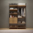 Ver imagem 1 de Closet 2 Torres 2 Gavetas Industrial Tw403 Freijó Preto Fosco Dalla Costa