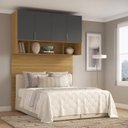Ver imagem 1 de Ponte Modulada Cabeceira Aérea Casal 4 Portas 150cm 100% MDF Clean Altezza