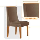 Ver imagem 3 de Conjunto com 2 Cadeiras para Sala de Jantar Moderna Mobília Veludo Capuccino Naturalle