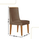 Ver imagem 2 de Conjunto com 2 Cadeiras para Sala de Jantar Moderna Mobília Veludo Capuccino Naturalle